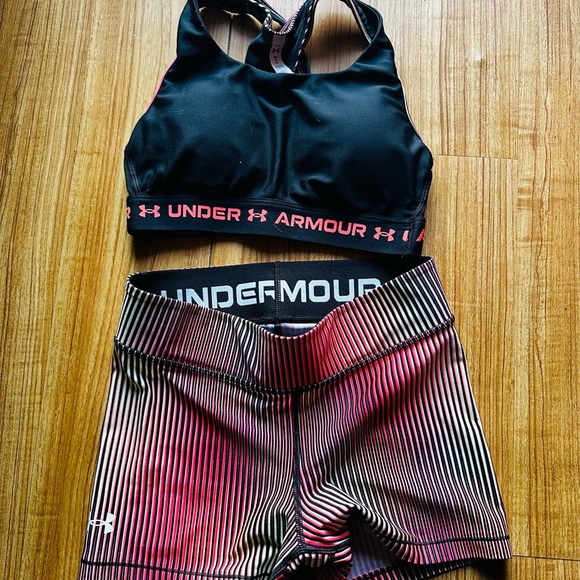 Under Armour Pants - Under Armour Black and Pink Performance Athletic Shorts